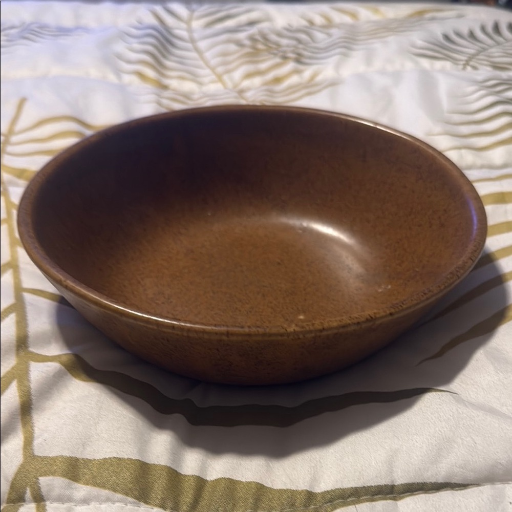 USA Vintage Stoneware Pottery Rustic Brown Ceramic Bowl